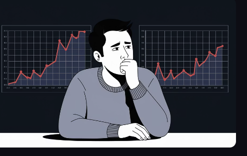 Worried person looking at failing AI project charts